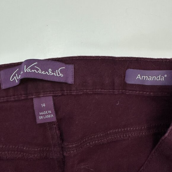 Gloria Vanderbilt Amanda Straight Leg Women's size 14 Purple Denim Jeans - Picture 3 of 5